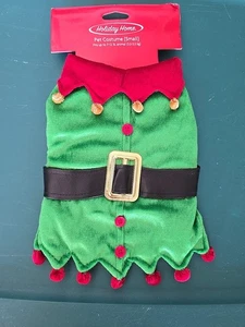 COSTUME ELFO CANE ANIMALE DOMESTICO PICCOLO CASA VACANZE. 7 - 12 libbre. Giullare verde/rosso nuovo  - Foto 1 di 10