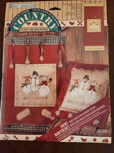 Vintage Daisy Kingdom Snowman Country Heirlooms Banner Wall Hanging Panel Kit - Picture 1 of 6