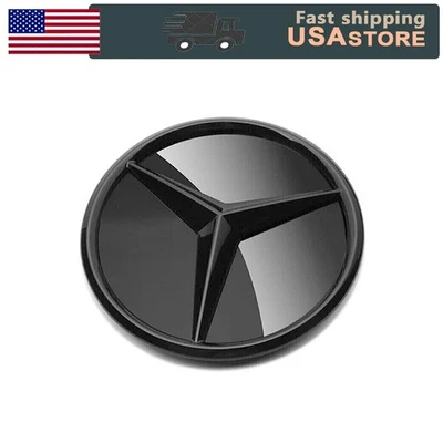 For Mercedes Benz W205 2019-2021 C300 C200 A220 CLA250 Black Convex Front Badge  - Image 1 of 4