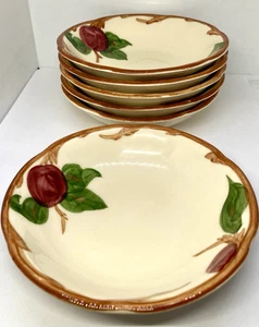 SET 6 SCHALEN Vintage 40er Jahre Franziskaner Apfel Schale Made in California U.S.A. - Bild 1 von 5