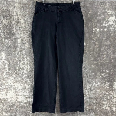 Pantalones Lee Talla 12 Calce Curvilíneo Serie Moderna Frente Plano Pierna Recta Azul Marino Botón Cremallera Foto 1 de 4