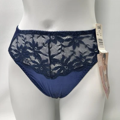 Bragas calzoncillos vintage BALI 8360 encaje floral segunda piel corte alto azul talla L años 90 Foto 1 de 4
