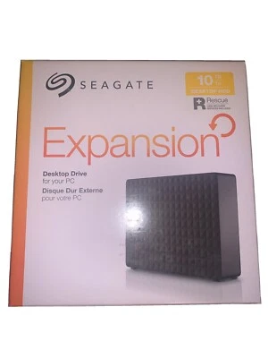 Seagate Expansion Desktop 10TB USB 3.0 External Hard Drive 1 Year Rescue Service - Image 1 of 3