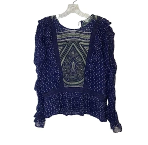 Sundance Delamere Blouse Size S Victorian Sheer With Cami Crochet Ruffle DEFECT - Picture 1 of 15