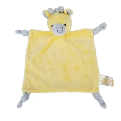 Manta de seguridad Dan Dee amarilla jirafa bebé Lovey sonajero esquinas anudadas felpa Foto 1 de 4