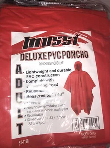 Mossi Outdoors Deluxe One Size Rain Poncho Adult ,with Hood Rain Poncho New - Picture 1 of 10