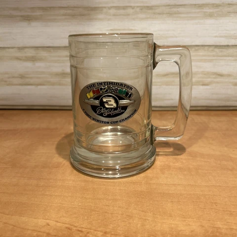 VINTAGE 1999 DALE EARNHARDT # 3 GLASS BEER  PEWTER MEDALLION MUG INTIMIDATOR Cover