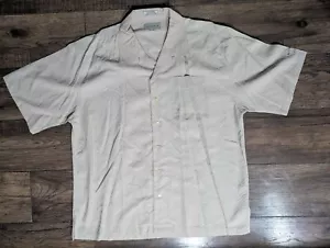 Cutter & Buck Mens Khaki Tan Rayon Blend Short Sleeve Volvo Brand Shirt Size XL - Picture 1 of 15