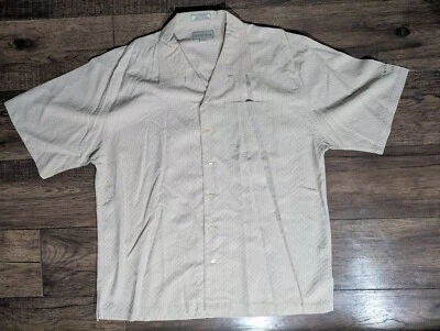 Cutter & Buck Mens Khaki Tan Rayon Blend Short Sleeve Volvo Brand Shirt Size XL - Image 1 of 4