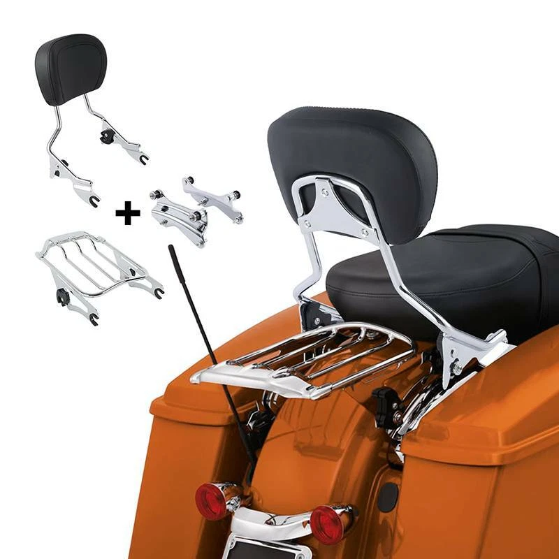 Backrest Sissy Bar Luggage Rack Docking Kit Fit For Harley Street Glide 2014-24 - Image 1 of 4