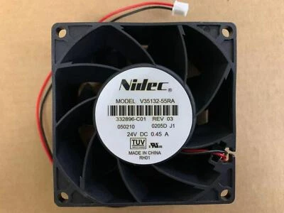 1pcs 8038 Nidec V35132-16F DC24V 0.45A V35132-55RA 80mm Inverter Axial Fan 2pin - Image 1 of 4