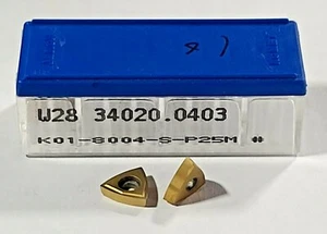10 PCS, KOMET, W28 34020.0403 (K01-8004-S-P25M) TiN COATED CARBIDE INSERTS J140 - Picture 1 of 4
