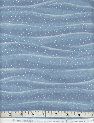 The Kesslers Tonal Blue BTY Concord Cotton Sew Quilt Craft Fabric Silver Accents - Image 1 of 3