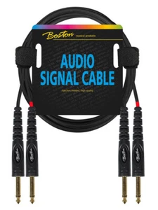 Klinkenkabel 1,5m 2x 6,3mm Mono auf 2x 6,3mm Mono AC-233-150 Audio Top Neu Y-Y - Afbeelding 1 van 1