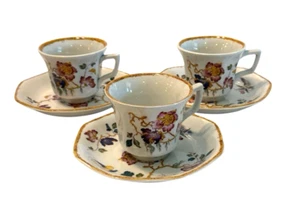 3er Set Wedgwood Devon Rose Demitasse Tassen Untertassen Georgetown Collection Vintage - Bild 1 von 5