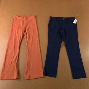Old Navy Girls Size 6 Blue Skinny Chino Pants Copper Flare Leggings 2 Pieces NWT - Picture 1 of 9