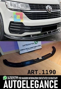 SPLITTER ADATTO PER VW TRANSPORTER T6.1 2019-2021 STANDARD NERO LUCIDO V1 - Imagen 1 de 13