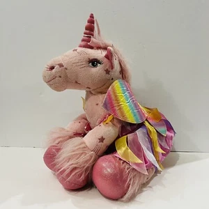 BUILD A BEAR Pink Unicorn Stars sparkly 13" horse pony plush stuffed animal - Picture 1 of 10