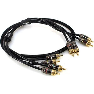 Full Tilt Audio HQ 3 Foot 4 Channel Gold Tip Interconnect RCA Cable FT-RC3.0-4CH - Picture 1 of 4