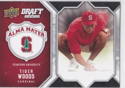 TIGER WOODS CARD Upper Deck DRAFT EDITION College Golf STANFORD ALMA MATER RARE! - Image 1 of 2