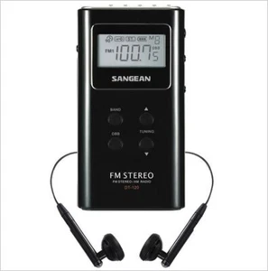 New Sangean 15 Preset Pocket Personal Black AM/FM Radio With Earphones Included - Picture 1 of 9