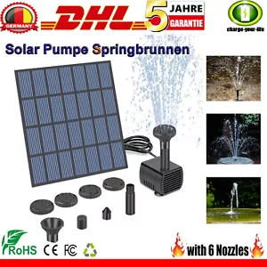 Solar Pumpe Teichpumpe Springbrunnen Solarbrunnen Fontäne Pumpe für Gartenteich - Bild 1 von 10