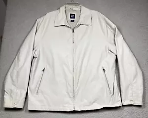 Gap Vintage Jacket Mens XXL Beige Zip Front Nylon Blend Lined Pockets w/Flaws - Picture 1 of 22