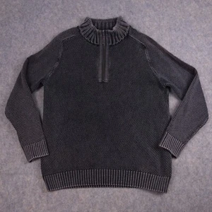 Carbon 2 Cobalt Sweatshirt XL Gray Thick Cotton Knit Mock Neck Casual Mens - Picture 1 of 7