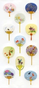UCHIWA (ventilador genial) Características de “pegatinas estilo japonés” - Imagen 1 de 1