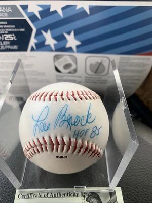 Lou Brock St Louis Cardinals Baseball HOFer Autographed MLB Ball COA - Image 1 of 4