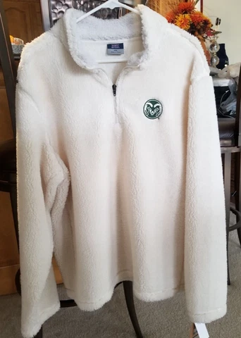 NEW Woman's Colorado State University CSU Rams Ivory fleece pullover Cover