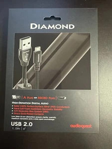 AudioQuest Diamond USB-A to Micro B 2.0 High-Definition Digital Audio Cable 1.5M - Zdjęcie 1 z 1