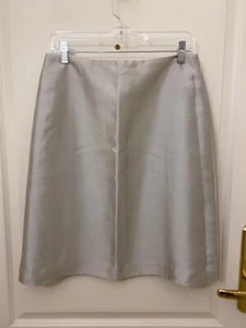 NWT J. Crew Women Silver Glimmer Silk Wool A-Line Skirt Knee Length Size 4 - Picture 1 of 5