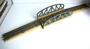 TRAINS JEP "O" PONT MÉTALLIQUE 3 PIÈCES Lg 80 cm BON ÉTAT 1935 - Imagen 1 de 6