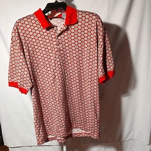 Como sport by cobra golf polo shirt geometric patterns on red  - Picture 1 of 3