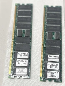 Lot 2 Corsair 512 MB PC2100DDR ECC RAM CM72SD512RLP-2100 - Picture 1 of 13