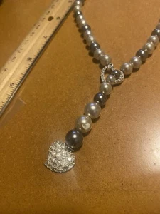 Pearl Clone Bling Bling Necklace - Picture 1 of 6
