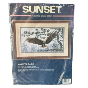 Kit de punto de cruz contado Dimensions Sunset Majestic Eagle 13640 1997 NUEVO - Imagen 1 de 5