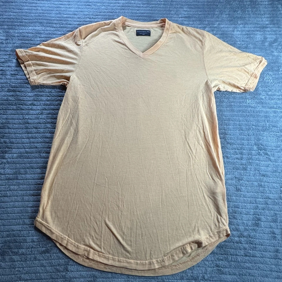 Camisa informal Goodlife manga corta abotonada talla L en lino/algodón naranja Foto 1 de 4