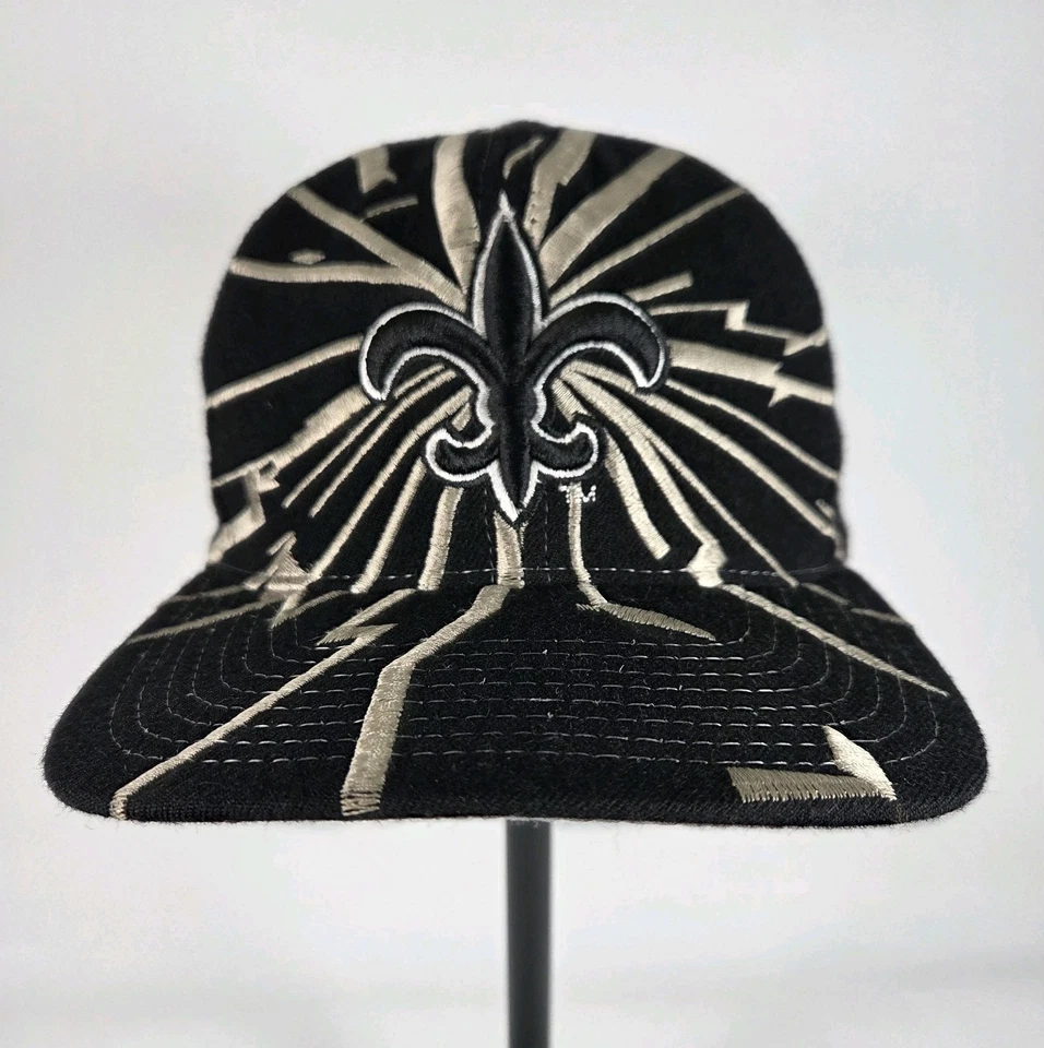 De Colección New Orleans Saints Pro Line Starter NFL Shockwave Colisión Snapback Sombrero Foto 1 de 4