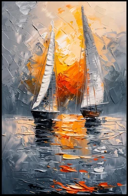 Sailing at Sunset Poster - Image 1 of 4