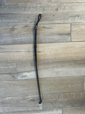 Vintage/Antiguo Bien Usado Cuero Trenzado Negro Equitación Cultivo Chaabuk 2 Foto 1 de 4