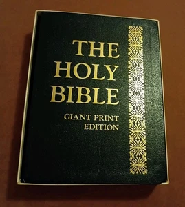 The Holy Bible Giant Print Addition Red Letter King James Version Gilt Edge 1975 - Picture 1 of 23