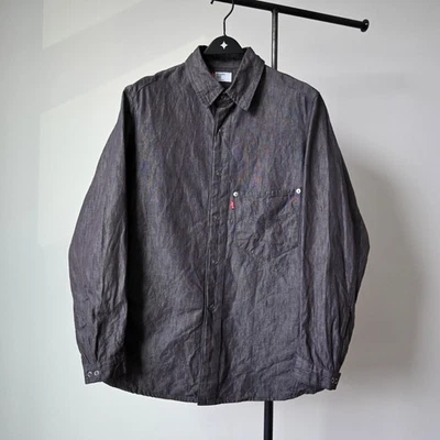 Vintage 2000s Levi's ENGINEERED JEANS work shirt, shiny gray, size LARGE - Image 1 of 4