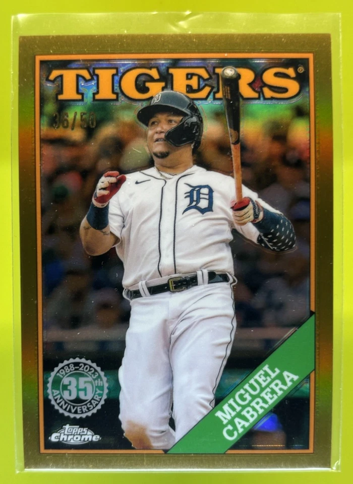 2023 Topps Chrome Miguel Cabrera 1988 Gold Refractor /50 #88BC-4 Detroit Tigers - Image 1 of 4