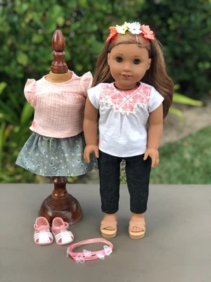 American Girl GOTY Lea Clark Doll w/ Our Gen Outfits TLC (stains on cloth torso) - Image 1 of 4