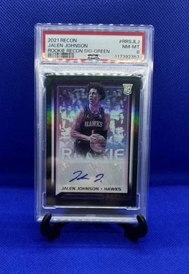 Jalen Johnson 2021/22 Recon Green Auto Autograph Rookie # 5/5 last on print. - Image 1 of 2