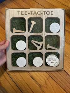 Wooden Tee Tac Toe Golf Themed Tic Tac Toe Tabletop Game Eccolo Golf Lover Gift - Picture 1 of 4