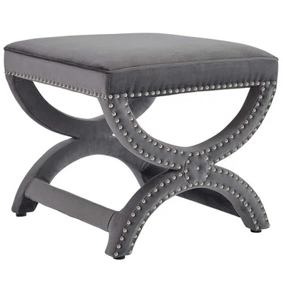 Modway Expound Performance Velvet Upholstered Nailhead Trim Accent Ottoman - Image 1 of 3