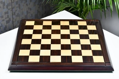 Deluxe Indian Rosewood / Maple Wooden Chess Board 21" - 55 mm - Image 1 of 4